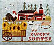 Click/tap for more details of Sweet Summer (cross stitch) by Twin Peak Primitives