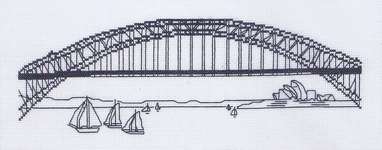 Click/tap for more details of Sydney Harbour Bridge (cross stitch) by Permin of Copenhagen