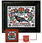 Click/tap for more details of Tangled Tidings - Happy Halloween (cross stitch) by Tellin Emblem
