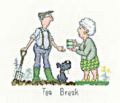 Click/tap for more details of Tea Break (cross stitch) by Peter Underhill