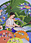 Click for more details of Thai Parasol Painting (cross stitch) by Pinn Stitch