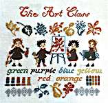 Click/tap for more details of The Art Class (cross stitch) by Perrette Samouiloff