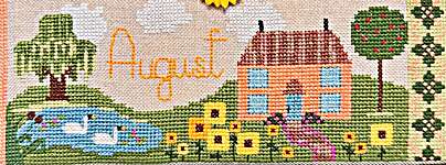 Click/tap for more details of The August House (cross stitch) by Luhu Stitches