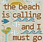 Click/tap for more details of The Beach Is Calling (cross stitch) by Romy's Creations
