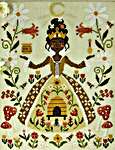 Click/tap for more details of The Bee Queen (cross stitch) by Tiny Modernist