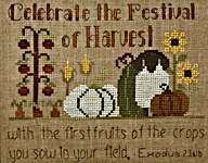 Click/tap for more details of The Festival Of Harvest (cross stitch) by Mani di Donna