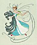 Click/tap for more details of The Floss Fairy (cross stitch) by Nora Corbett