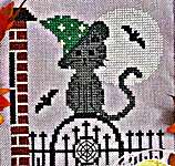 Click/tap for more details of The Gatekeep-purr (cross stitch) by Little Stitch Girl