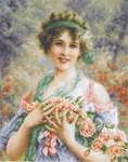 Click for more details of The Girl with Roses (cross stitch) by Luca - S