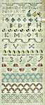 Click/tap for more details of The Green Pear Band Sampler (cross stitch) by From The Heart