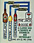 Click/tap for more details of The Jack Rose (cross stitch) by Frony Ritter Designs