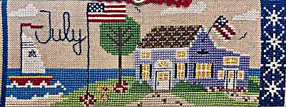 Click/tap for more details of The July House (cross stitch) by Luhu Stitches