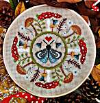 Click/tap for more details of The Moth and the Mushroom (cross stitch) by Little Dove Designs