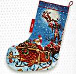 Click for more details of The Reindeers On It's Way Christmas Stocking (cross stitch) by Letistitch