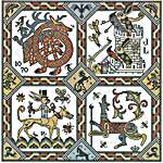 Click/tap for more details of The Siege of Bunny Castle (cross stitch) by Long Dog Samplers