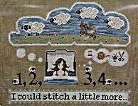 Click/tap for more details of The Sleepless Stitcher (cross stitch) by puntiniputini