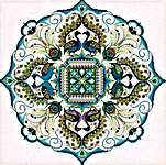 Click/tap for more details of The Sparkling Peacock Mandala (cross stitch) by Chatelaine