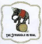 Click/tap for more details of The Struggle is Real (cross stitch) by Peacock and Fig