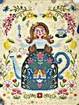 Click/tap for more details of The Tea Goddess (cross stitch) by Tiny Modernist
