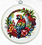 Click/tap for more details of The Tropical Parrot (cross stitch) by Luca - S