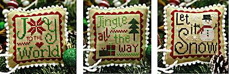 Click for more details of Three Christmas Stamps (cross stitch) by Primrose Cottage Stitches