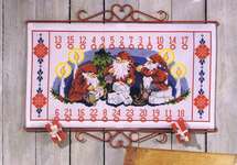 Click for more details of Three Elves Advent Calendar (cross stitch) by Permin of Copenhagen