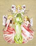 Click/tap for more details of Three for Tea (cross stitch) by Mirabilia Designs