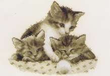 Click for more details of Three Little Kittens (cross stitch) by Vervaco