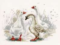 Click for more details of Three Merry Geese (cross stitch) by Oven Company