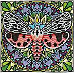 Click/tap for more details of Tiger Moth (cross stitch) by Ink Circles