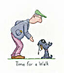 Click/tap for more details of Time for a Walk (cross stitch) by Peter Underhill