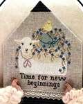 Click/tap for more details of Time for New Beginnings (cross stitch) by Twin Peak Primitives