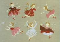 Click/tap for more details of Tiny Christmas Fairies (cross stitch) by Perrette Samouiloff