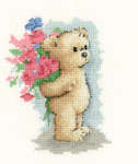 Click for more details of Toffee with Flowers (cross stitch) by Sue Hill