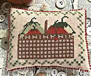 Click/tap for more details of Tomato Basket (cross stitch) by Lucy Beam
