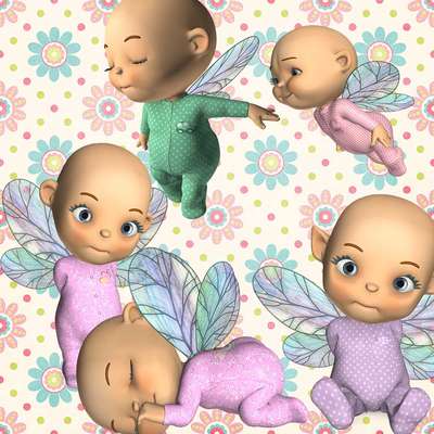 Click for more details of Toon Baby Fairy 1 (digital downloads) by DawnsDesigns