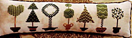 Click/tap for more details of Topiary Row (cross stitch) by October House