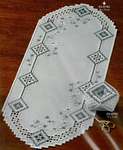 Click for more details of Touch of Grey Oval Hardanger Runner (hardanger) by Permin of Copenhagen