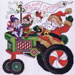 Click/tap for more details of Tractor Santa (cross stitch) by Stoney Creek