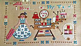 Click/tap for more details of Traveling Stitcher (cross stitch) by Cuore e Batticuore