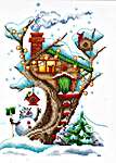 Click for more details of Treehouses : Snowy (cross stitch) by Andriana