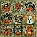 Click/tap for more details of Trick Or Treat (cross stitch) by Cottage Garden Samplings