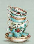 Click for more details of Turquoise Tea Cups (cross stitch) by Luca - S