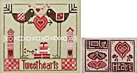 Click for more details of Tweethearts and Imprints: Love and Heart (cross stitch) by Heart in Hand