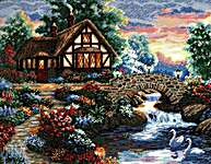 Click/tap for more details of Twilight Bridge (cross stitch) by Dimensions