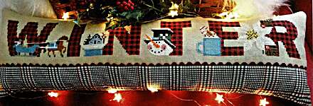 Click/tap for more details of Twin Peak's Plaid-demic Winter (cross stitch) by Twin Peak Primitives