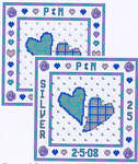 Click for more details of Two Hearts - Silver (cross stitch) by Cinnamon Cat