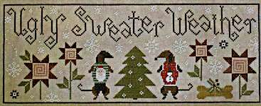 Click/tap for more details of Ugly Sweater Weather (cross stitch) by Plum Street Samplers