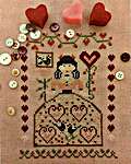 Click/tap for more details of Valentine Girl (cross stitch) by Nikyscreations