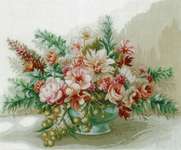 Click/tap for more details of Vase of Flowers (cross stitch) by Lanarte